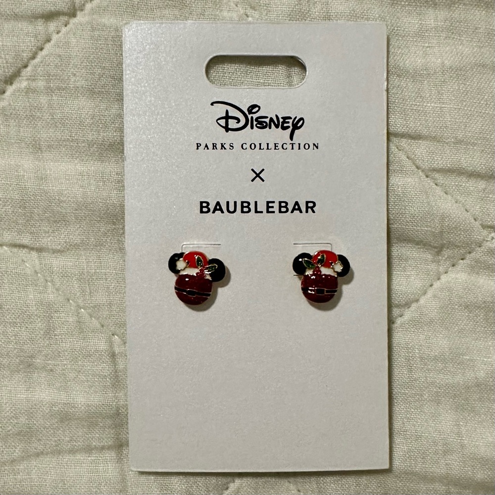 Baublebar Disney Small Red Mickey Mouse Santa Earrings